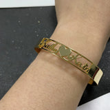 Name Bangle Personalized Letter Open Cuff Adjustable Bangles Stainless Steel