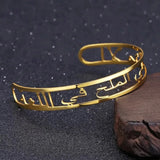 Name Bangle Personalized Letter Open Cuff Adjustable Bangles Stainless Steel