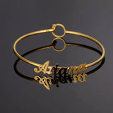 Personalized Name Bangle in Silver Stainless Steel for Women and Men