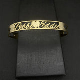 Personalized Stainless Steel Name Bangle Bracelet
