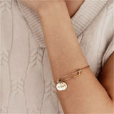 Family Name Bangle Round Pendant Bracelet