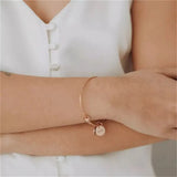 Family Name Bangle Round Pendant Bracelet