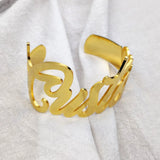 Personalized Name Bangle for Women Large Adjustable Letters Bracelet