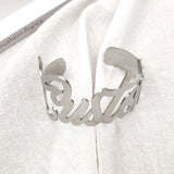Personalized Name Bangle for Women Large Adjustable Letters Bracelet