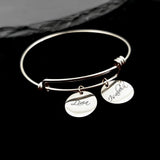 Personalized Round Charms Bangle Stainless Steel Jewelry Bracelet