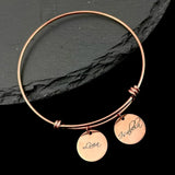 Personalized Round Charms Bangle Stainless Steel Jewelry Bracelet