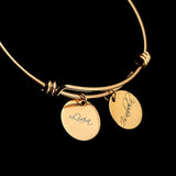 Personalized Round Charms Bangle Stainless Steel Jewelry Bracelet
