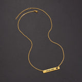 Personalized Heart Name Bar Necklace Engraved Date Gift
