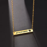 Personalized Heart Name Bar Necklace Engraved Date Gift