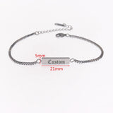 Name Bracelet Stainless Steel For Men Women Adjustable Box Chain