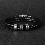 Men's Personalized Names Leather Bracelet Valentine Gift