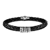 Men's Personalized Names Leather Bracelet Valentine Gift