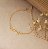 Personalized Birthstone Bracelet for Women Stainless Steel Name Bracelet