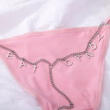 Personalized Body Chain Silver Stainless Steel Waist Chain Thong Jewelry