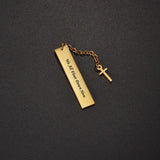 Personalized Stainless Steel Cross Engraved Name Bookmark
