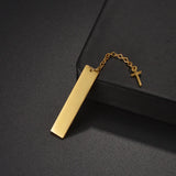 Personalized Stainless Steel Cross Engraved Name Bookmark