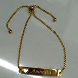 Name Bracelet Baby ID Chain Stainless Steel Adjustable Chain Personalized