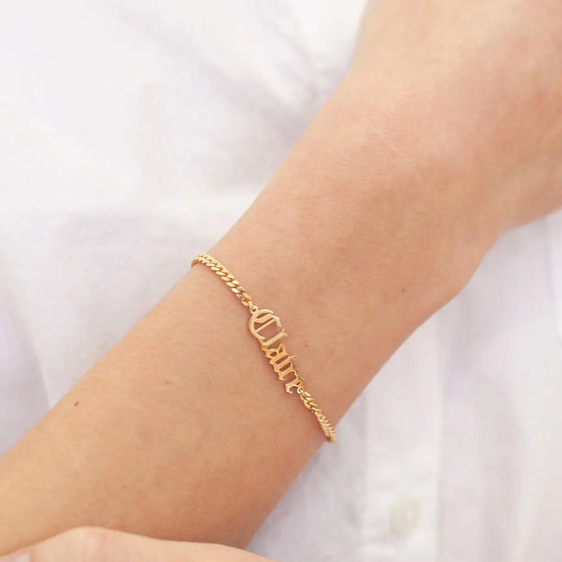 Name Bracelet Bold Cuban Chain - Personalized Gift For Women