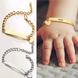 Engraved Name Baby Bracelet Stainless Steel Adjustable Kids Jewelry