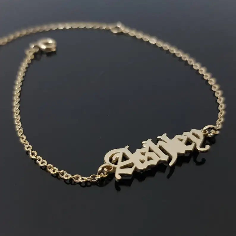 Old English Name Bracelet For Women BFF