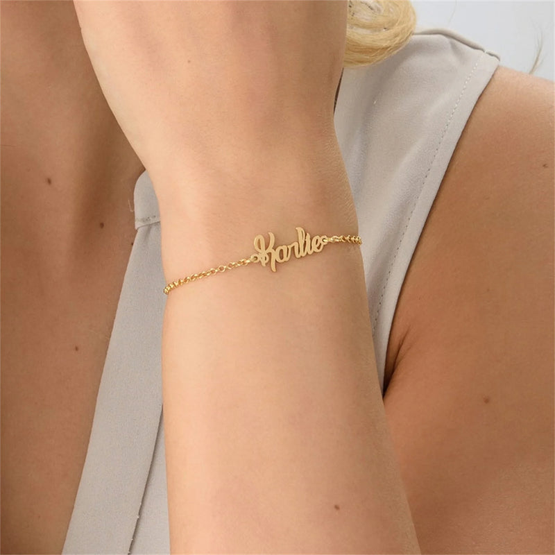 Name Bracelet Couples Personalized Stainless Steel Girls Bracelet