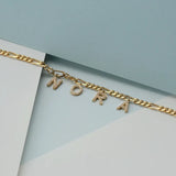 Crystal Zircon Name Bracelet Stainless Steel Chain Summer Beach Jewelry