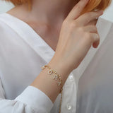 Crystal Zircon Name Bracelet Stainless Steel Chain Summer Beach Jewelry