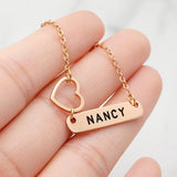 Engraved Nameplate Bar Bracelet for Women Link Chain Jewelry