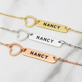Engraved Nameplate Bar Bracelet for Women Link Chain Jewelry
