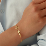 Flower Name Bracelet Personalized Nameplate Pendant Jewelry for Women