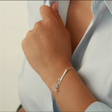 Flower Name Bracelet Personalized Nameplate Pendant Jewelry for Women