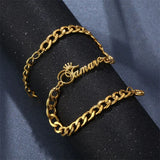 Stainless Steel Nameplate Bracelet Personalized Bangle Gift