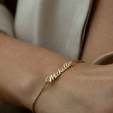 Name Bracelet Jewelry for Women Pendant Box Chain Stainless Steel Bangle