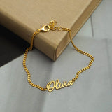 Kids Name Bracelet, Cuban Chain, Personalized Gift for Mother