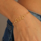 Name Bracelet Nameplate Pendant Bracelet Stainless Steel Women