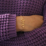 Name Bracelet Nameplate Pendant Bracelet Stainless Steel Women