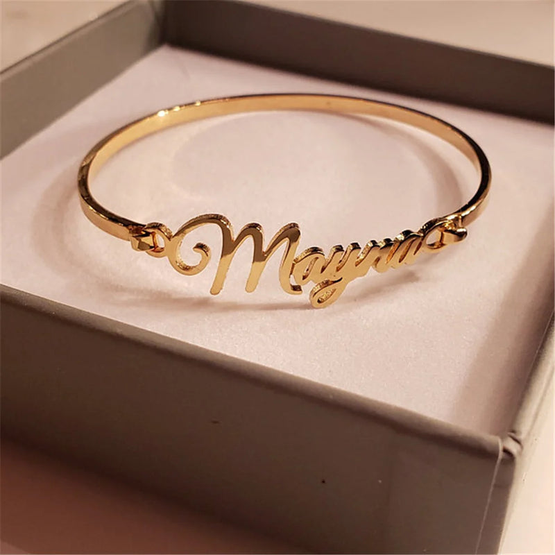 Name Bracelet Personalized Nameplate Cuff Bangle