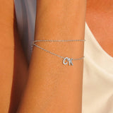 Name Bracelet Personalized Letters Charms Capital Link Chain Bracelet