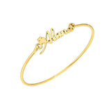 Personalized Name Bracelet Cuff Bangle Stainless Steel Women Jewelry