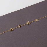 Initial CZ Stone Charms Letter Chain Bracelet for Women Girls