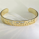 Personalized Name Bracelet with Heart Butterfly Cuff Bangles