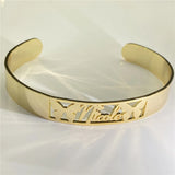 Personalized Name Bracelet with Heart Butterfly Cuff Bangles