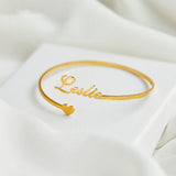 Personalized Name Bracelet Stainless Steel Cuff Bangle