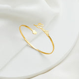 Personalized Name Bracelet Stainless Steel Cuff Bangle