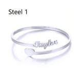 Personalized Name Bracelet Stainless Steel Cuff Bangle
