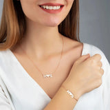Personalized Heart Initials Name Bracelet Stainless Steel Chain Couple Jewelry