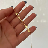 Custom Name Bracelet with Heart Pendant
