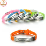 Rudder Kids Baby Name Bracelet Soft Silicone Adjustable Bangle