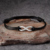 Stainless Steel Name Bracelet with Infinite Symbol Engraved Letters