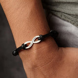 Stainless Steel Name Bracelet with Infinite Symbol Engraved Letters